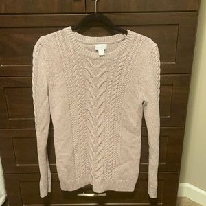 Lavender Old Navy Classic Cable Knit Sweater